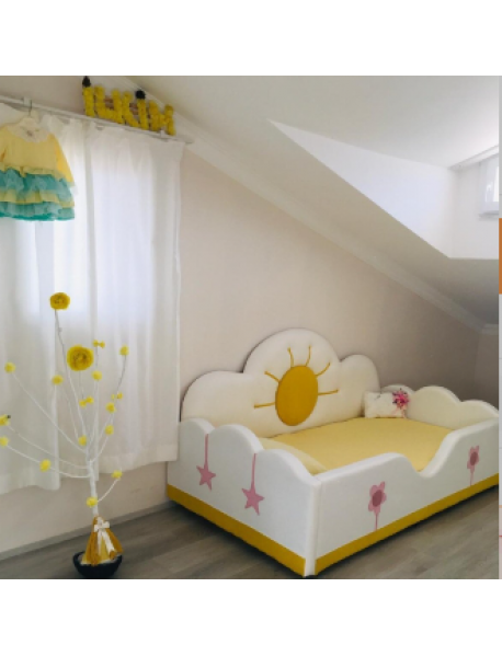 Montessori 90x190 Güneş Desenli Çocuk Yatağı 